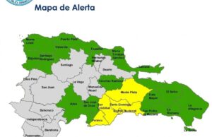 COE mantiene cinco provincias en alerta amarilla y 16 provincias en verde por lluvias