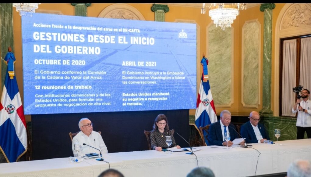 Gobierno de República Dominicana continuará defendiendo con firmeza la producción de arroz ante Estados Unidos