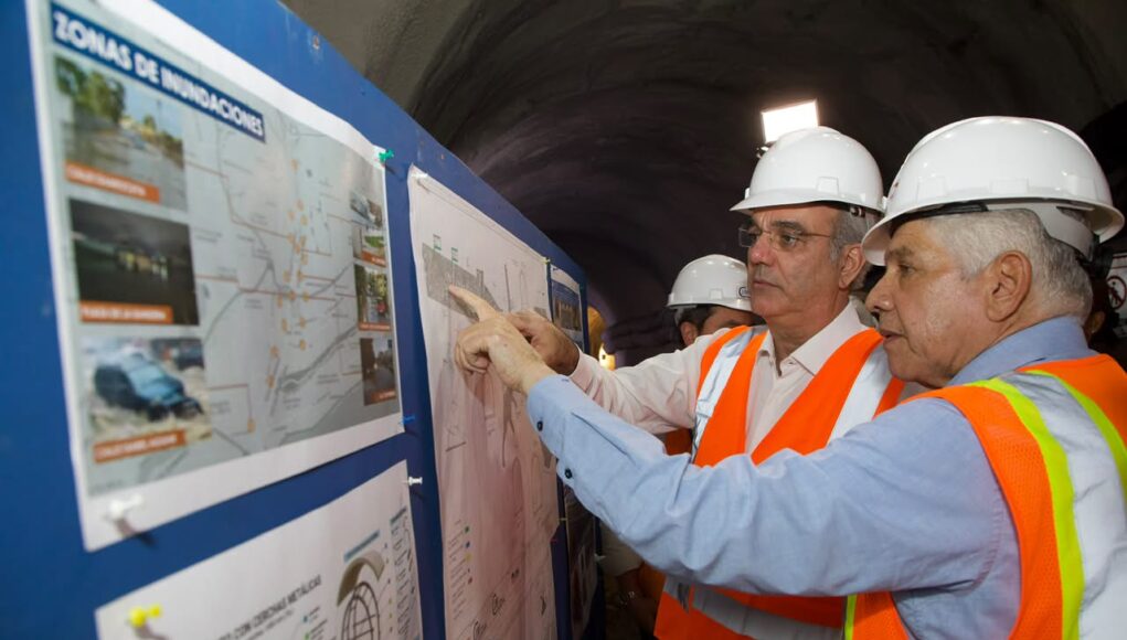 e Abinader supervisa túnel pluvial de la avenida Luperón que se construye con fondos de Aerodom, para evitar inundaciones en la zona