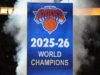 Los Knicks izan la bandera del campeonato de la NBA en el MSG
