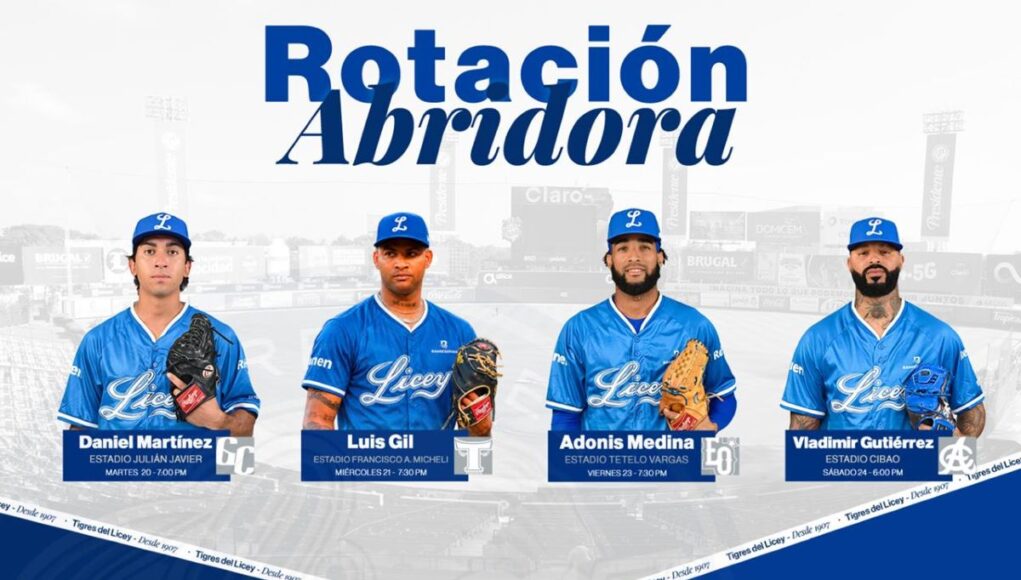 Licey anuncia su rotación para los partidos de esta semana